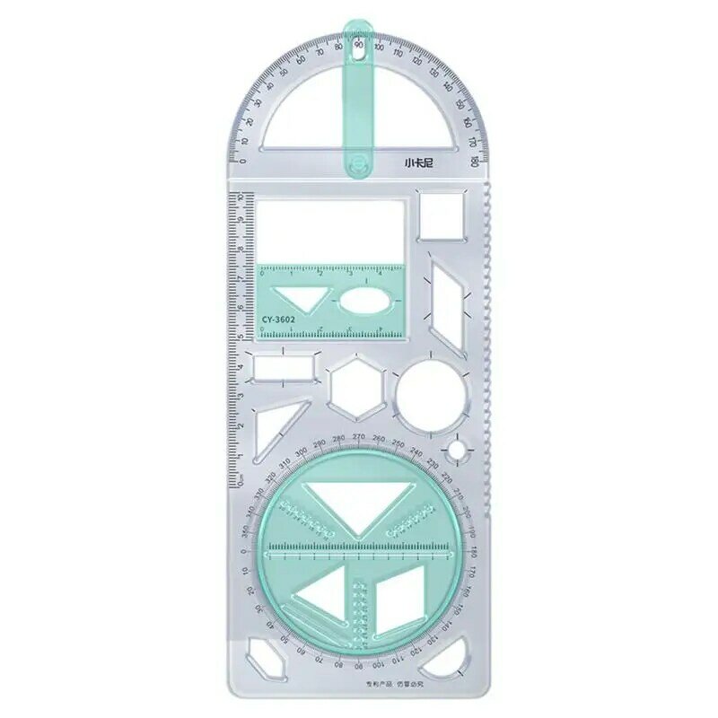 For School Multifunctional Primary School Activity Drawing Geometric Ruler Triangle Ruler Compass Protractor Set Measuring Tool