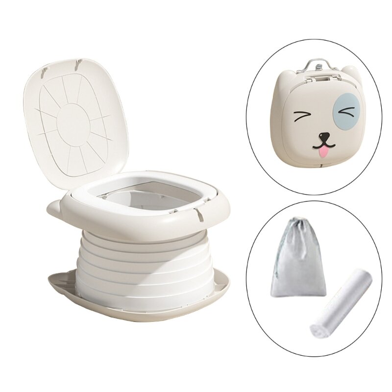 Toilette pieghevole per bambini portatile toilette per bambini in cartone animato vasino da viaggio per bambini leggero e compatto facile da trasportare vasino per bambini