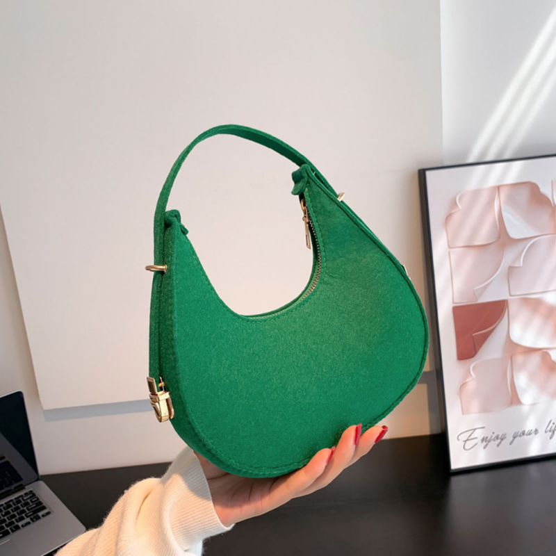 フェルトの女性用ハンドバッグ,フラップ付き,柔らかい裏地なしの生地,ニッチなデザイン,2023