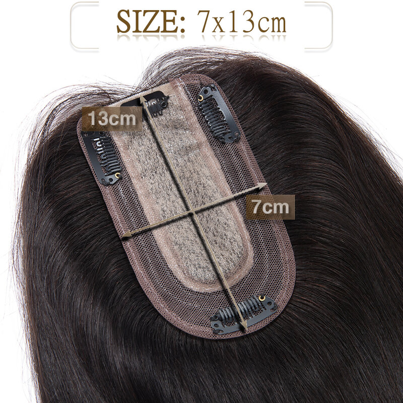 S-Noilite Hair Toppers 7X13Cm Vrouwen Topper Haarclip Natuurlijk Haar Pruik 100% Menselijk Haar Voor Vrouwen Zijde Basis Clip In Haarverlenging