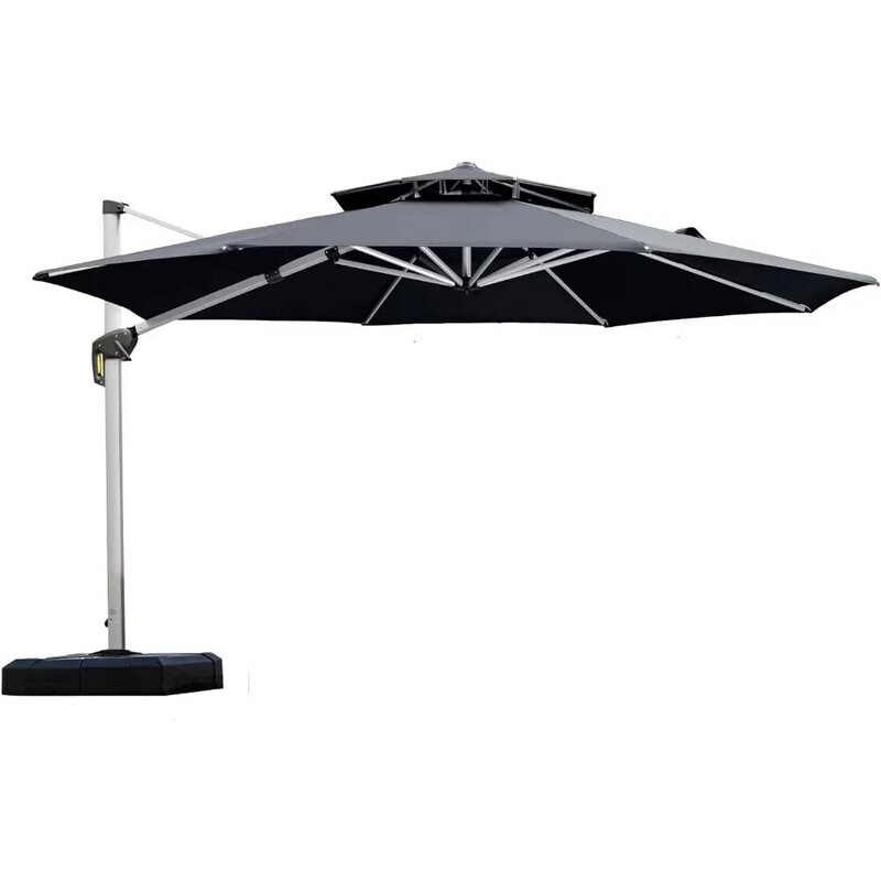 Parasole ogrodowe, dwunametrowy, okrągły Deluxe parasol na Patio offsetowy parasol ogrodowy parasolowy na targu, parasole ogrodowe
