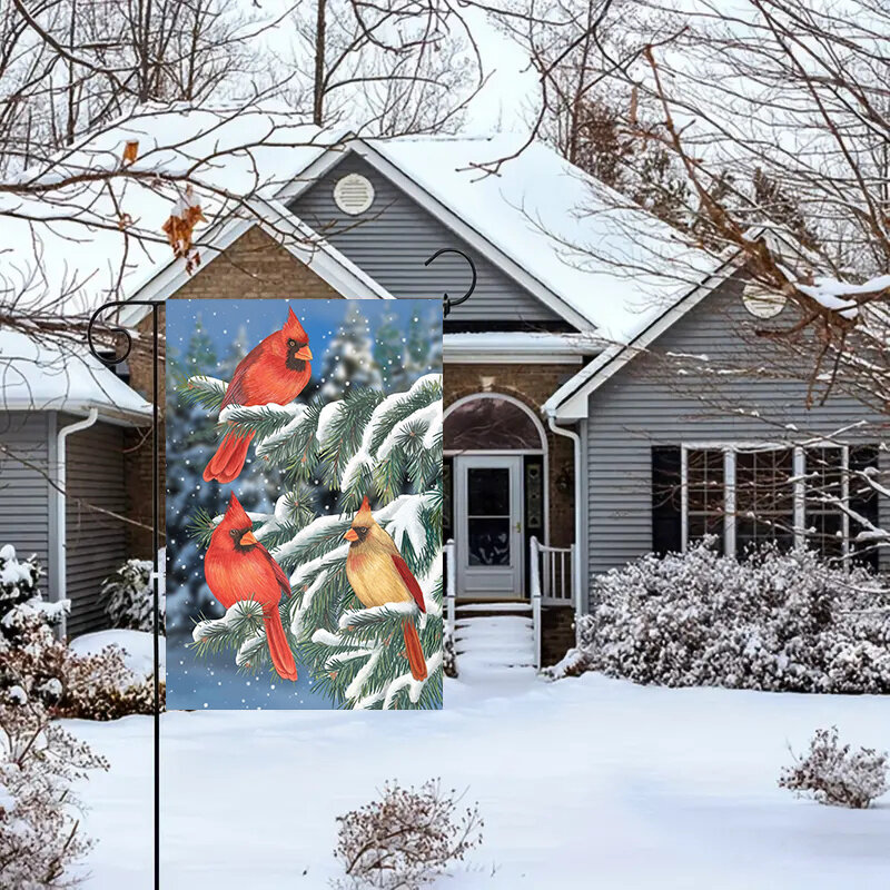 1 Stück Birdie Blumenmuster mit doppelseitigem Druck, Garten flagge, Hof dekoration, alle Jahreszeiten, ausgenommen Fahnenmast