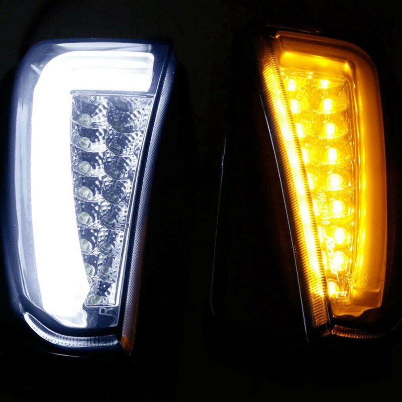 자동차 스모크 스위치백 앰버 LED 전방 방향 지시등, 흰색 DRL 주간 주행등, 토요타 프리우스 XW30 12-15 용