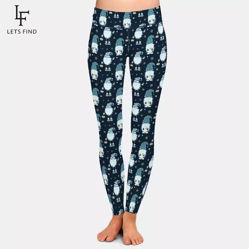 LETSFIND New Arrival Women Fitness Trousers Pants 3D Winter Christmas Gnome Print High Waist Comfortable Sexy Girl Pants