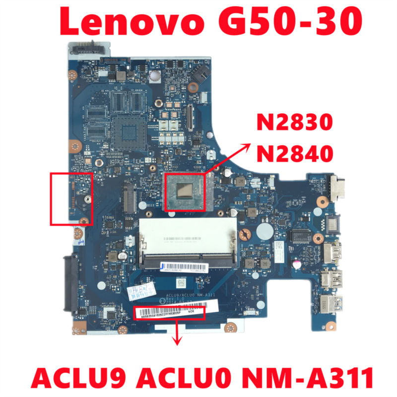 เพื่อ ACLU9เมนบอร์ด NM-A311 ACLU0สำหรับแล็ปท็อป G50-30เลอโนโวมาเธอร์กับ CPU N2840 N2830 DDR3 100% ทดสอบการทำงาน