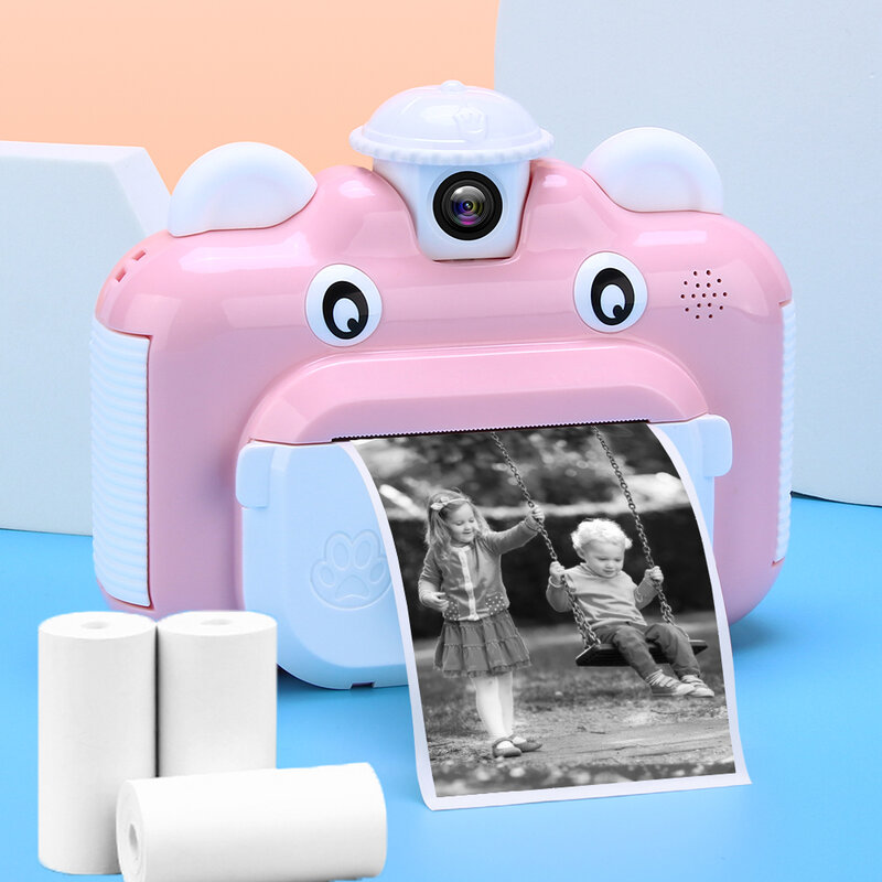 어린이용 즉석 인쇄 카메라, 1080P HD 비디오 사진, 디지털 카메라, 사진 여아 장난감 선물