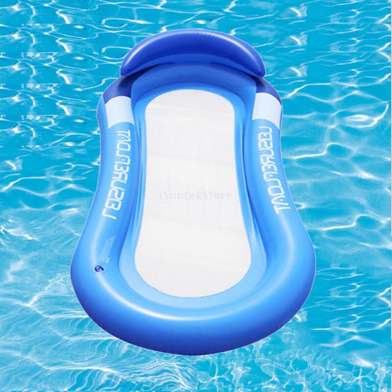 Colchão de ar inflável do flutuador da cama da espreguiçadeira da piscina do verão da linha dos flutuadores da rede da água para a piscina exterior dos esportes aquáticos