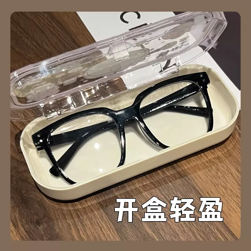 Sanrio Hello Kitty Y2k Glasses Case Kawaii Cartoon Cure Colorblock PU Leather Sunglasses Storage Box Squeeze Drop Toys Girls Gif