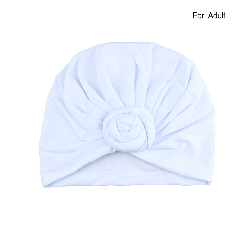 Turban Headwrap Parent-child Comfortable Wearing Beanie Pre-Tied Bonnet Hijab Headwear Head Accessory for Women Girls
