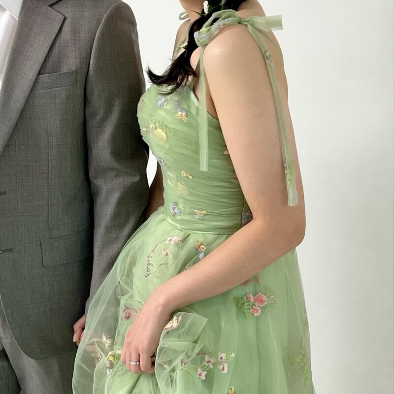 Корейская Модная элегантная трапециевидная Свадебная вышивка с цветочным бантом из органзы