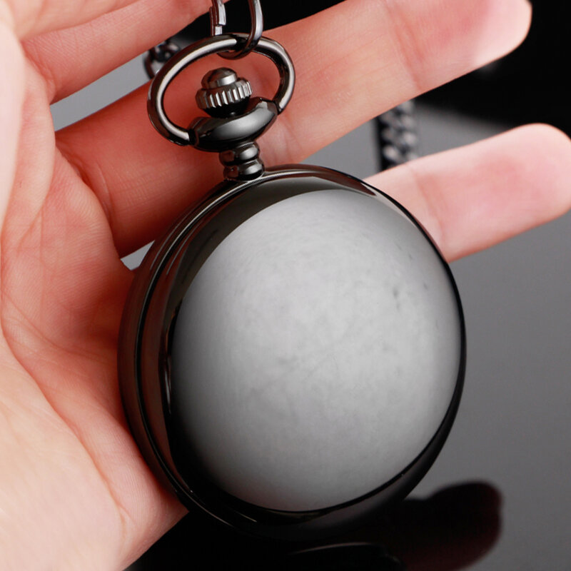 JOSmooth-Montre de poche à quartz en acier poli pour homme, Fob, pendentif, cadeaux, mode classique, 37cm