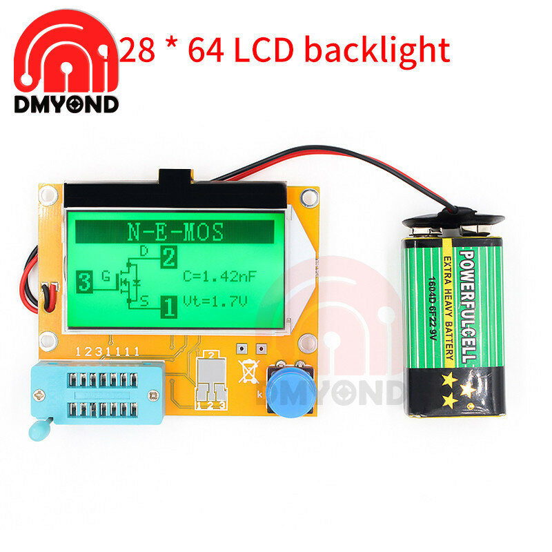 LCD Digital Transistor Tester LCR-T4 Backlight Diodo Triodo Capacitância ESR T4 Medidor de Tela LCD Digital Para MOSFET/JFET/PNP/NPN