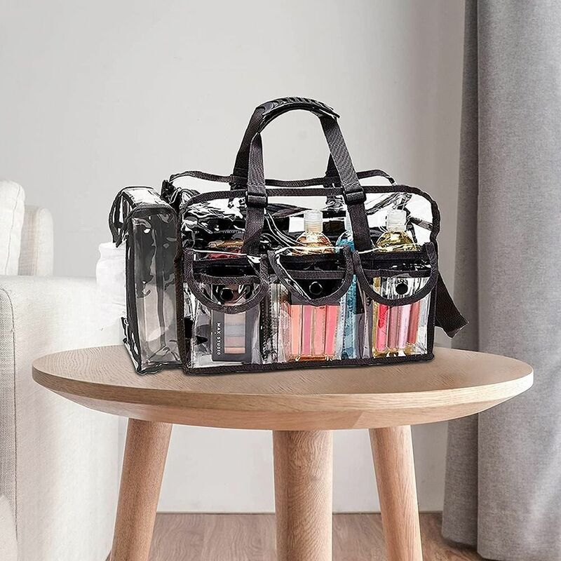 Tempat tisu vinil, kantong eksternal tas kosmetik tas perjalanan tas bening tas Makeup