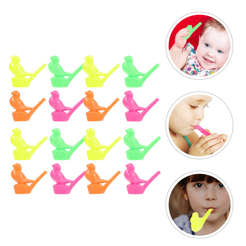 16 Pcs Plastic Whistle Water Flute Whistles Adults Bird Shaped Train Cartoon Props Plastic Party Funny Musical Instrument Child