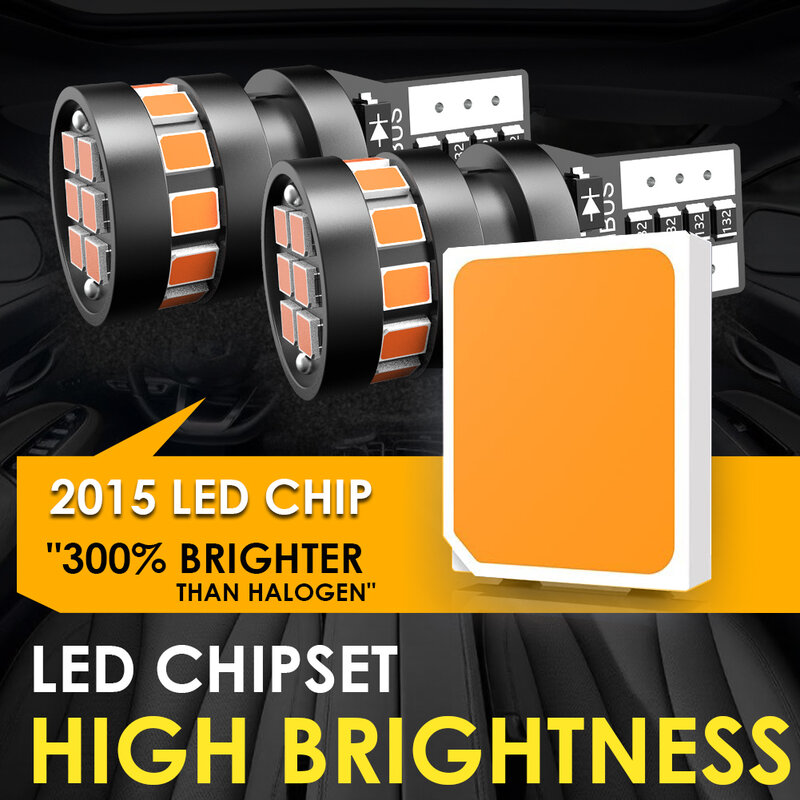 Bombillas LED T10 W5W para Interior de coche, luz de lectura, marcador, 2015, 168, 194, color naranja y rojo, alta calidad, 2 unidades