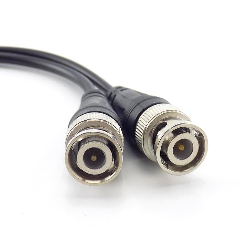2pcs BNC Male Connector to Female Adapter DC Power Pigtail Cable Line BNC Connectors Wire For CCTV Camera Security System
