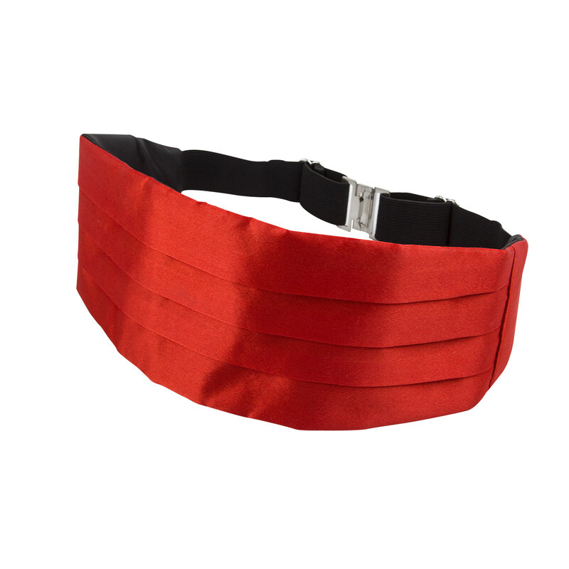 Ikepeibao-esmoquin clásico de satén polivinílico para niño y adolescente, conjunto de bandana con cinturón ajustable, Color Rojo