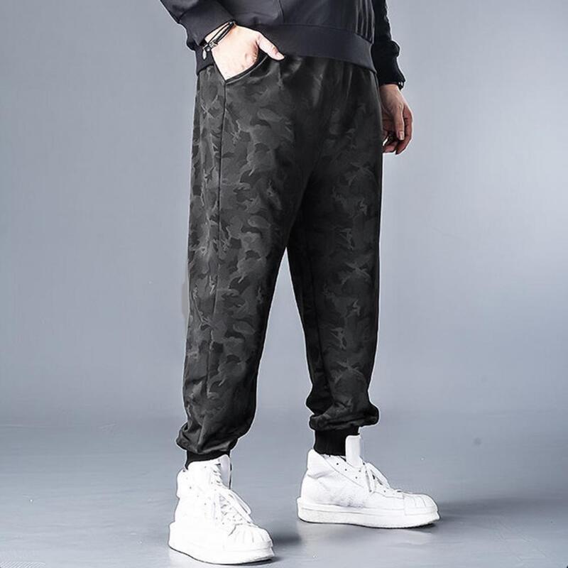 Calça esportiva respirável masculina com bolso lateral, calça confortável, design versátil, estilo de vida ativo