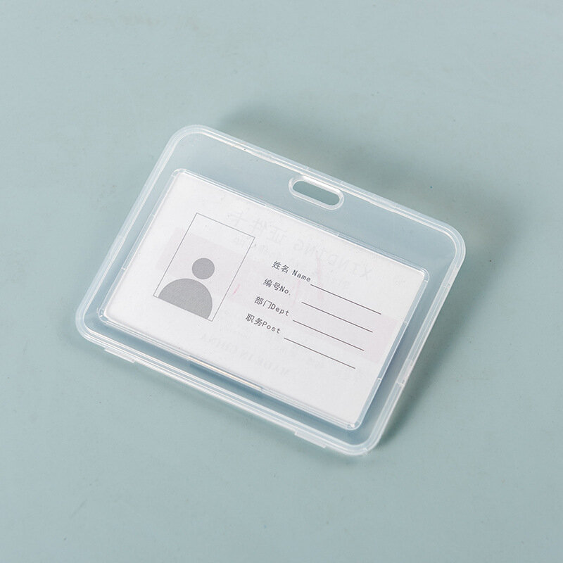 Однотонная пластиковая бирка для удостоверения личности, Именной держатель, двухсторонняя полупрозрачная Обложка для рабочего удостоверения сотрудника