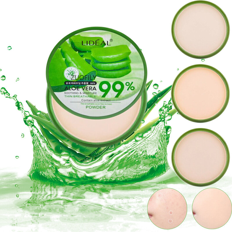 Base de polvo calmante de Aloe Vera, corrector hidratante impermeable, maquillaje sólido, Control de aceite, Cosméticos de maquillaje facial, 2022