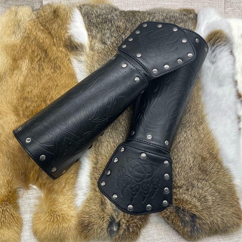 Viking Leather Bracers Faux Leather Bracers Wolf Head Wrist Guard Supplies For Cosplay Parties Stage Shows Halloween