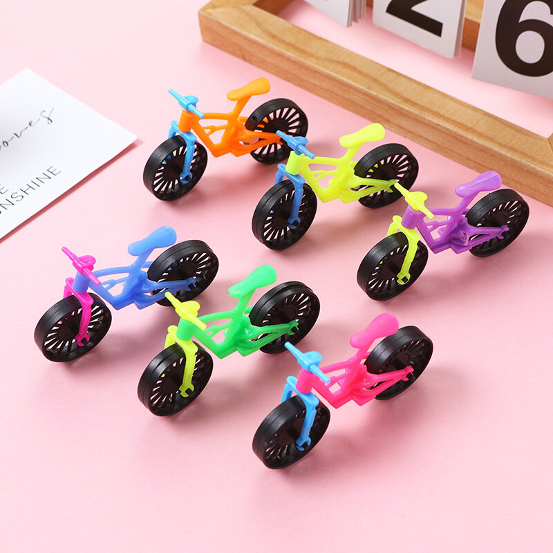5 buah mainan sepeda anak Mini lucu sepeda Mini warna-warni mainan Model sepeda anak pesta ulang tahun bantuan bermain rumah mainan interaktif