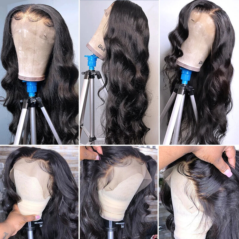 Парик с фронтальной волной тела 13x6 Hd, 30 дюймов, бразильские 100% неповрежденные волосы, безклеевые волнистые передние парики из человеческих волос на сетке для женщин