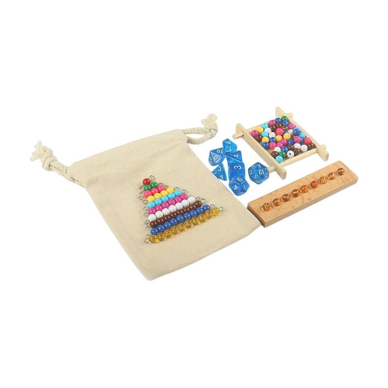 Cadena de cuentas Montessori, cuentas de Color para escaleras, juguetes de matemáticas