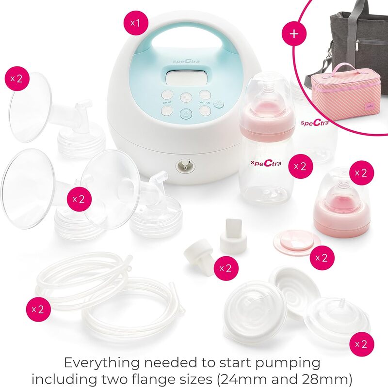 Pompa ASI elektrik S1 Plus dengan Tote Bag, botol susu payudara dan pendingin untuk menyusui bayi