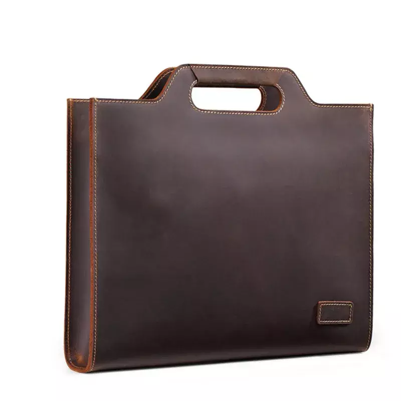 Retro Leather Messenger Bag for Men in Crazy Horse Style Shoulder Crossbody Handbags Briefcase