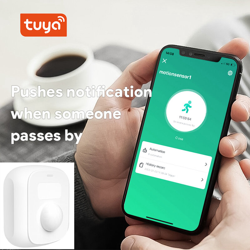 Tuya zigbee wifi mini pir sensor de movimento com sensor de luz função interruptor cena detector movimento humano vida inteligente controle app