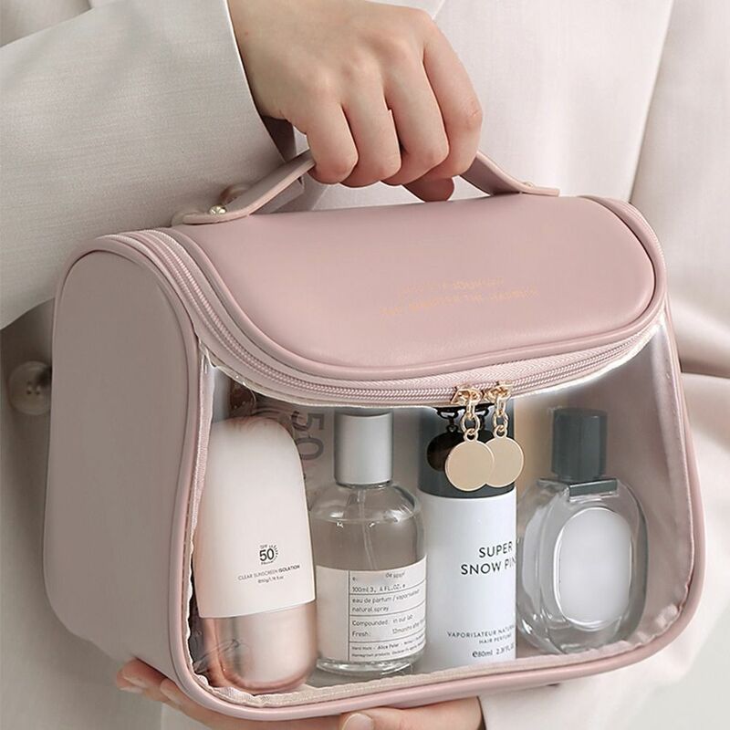 Large Capacity Cosmetic Case Travel Organizer Toiletry Bag Waterproof Storage Bag Transparent Makeup Bag Hanging Cosmetic Bags