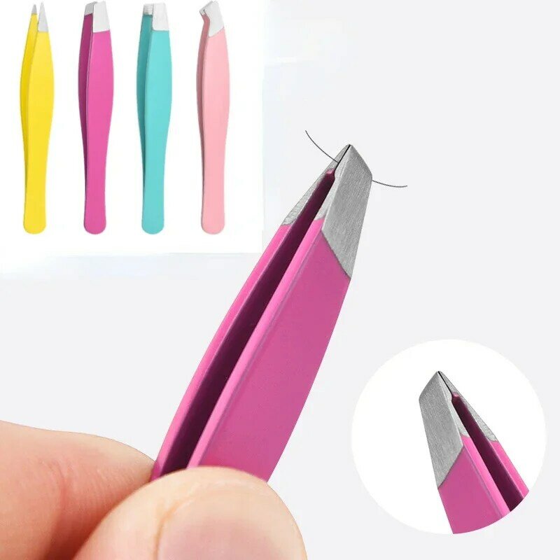 1/4pcs Eyebrow Tweezer Stainless Steel Hair Removal Clip for Eyelash Extension Tweezer Colorful Professional Makeup Beauty Tools