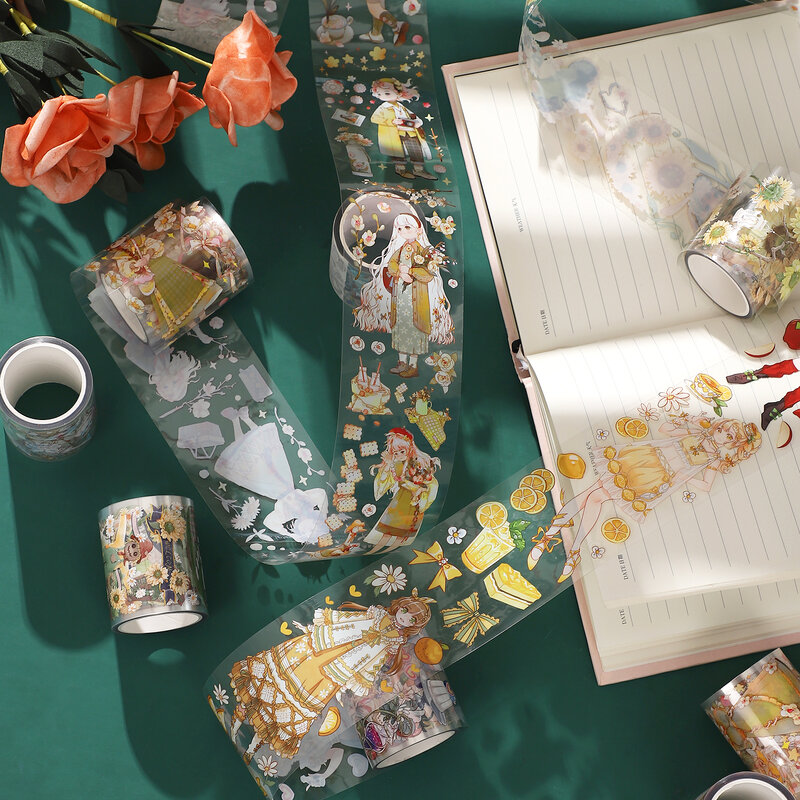 Cinta Washi impermeable para manualidades, Material de decoración para álbum de recortes, papelería Kawaii, 300cm