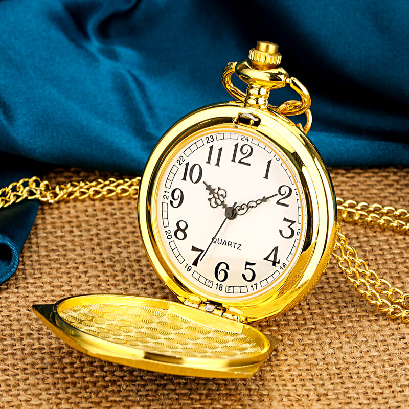 Luxo ouro indiano padrão irregular pentágono pingente de bolso relógio de pulso de quartzo colar real bolso relógio lembrança presentes
