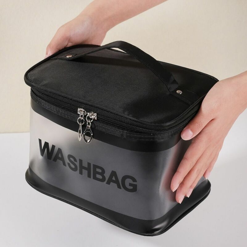 Портативная Вместительная дорожная сумка из ПВХ для туалетных принадлежностей, Настольная сумка для хранения косметики