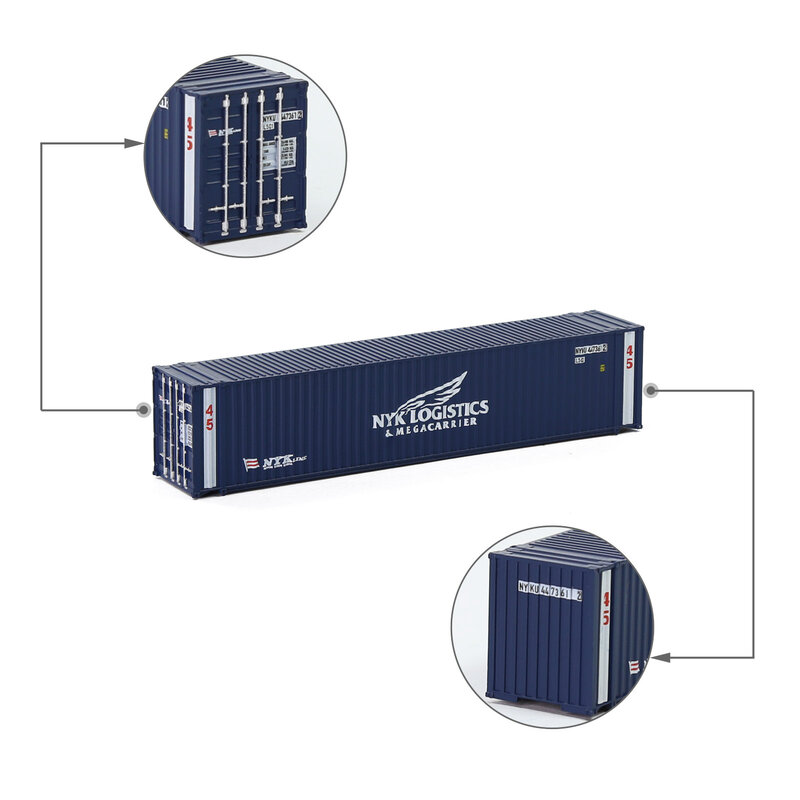 Evemodel-caja de carga modelo de ferrocarril, C15010, contenedores de envío a escala N, 45 pies, imanes, 1:160, 45'