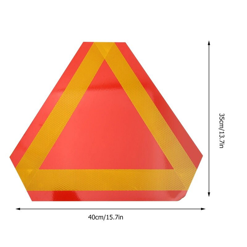 Reflector Triangular para vehículo, señal Triangular de movimiento lento, accesorio de advertencia para vehículo, color rojo, movimiento lento, 2 piezas