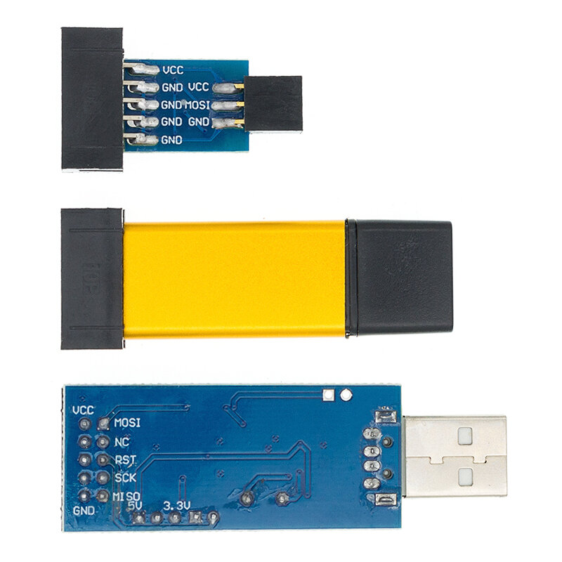 1 stücke New USBASP USBISP AVR Programmer USB ISP USB ASP ATMEGA8 ATMEGA128 Unterstützung Win7 64K 10Pin Zu 6 pin Adapter Board