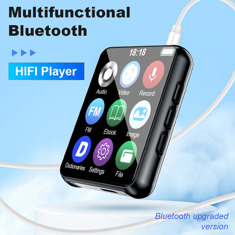 Mini Di Động MP3 Nghe Nhạc Bluetooth Stereo Thể Thao MP4 Phát Lại Video Có Đài FM Sách Điện Tử Thu Âm Cho Máy Nghe Nhạc Mới