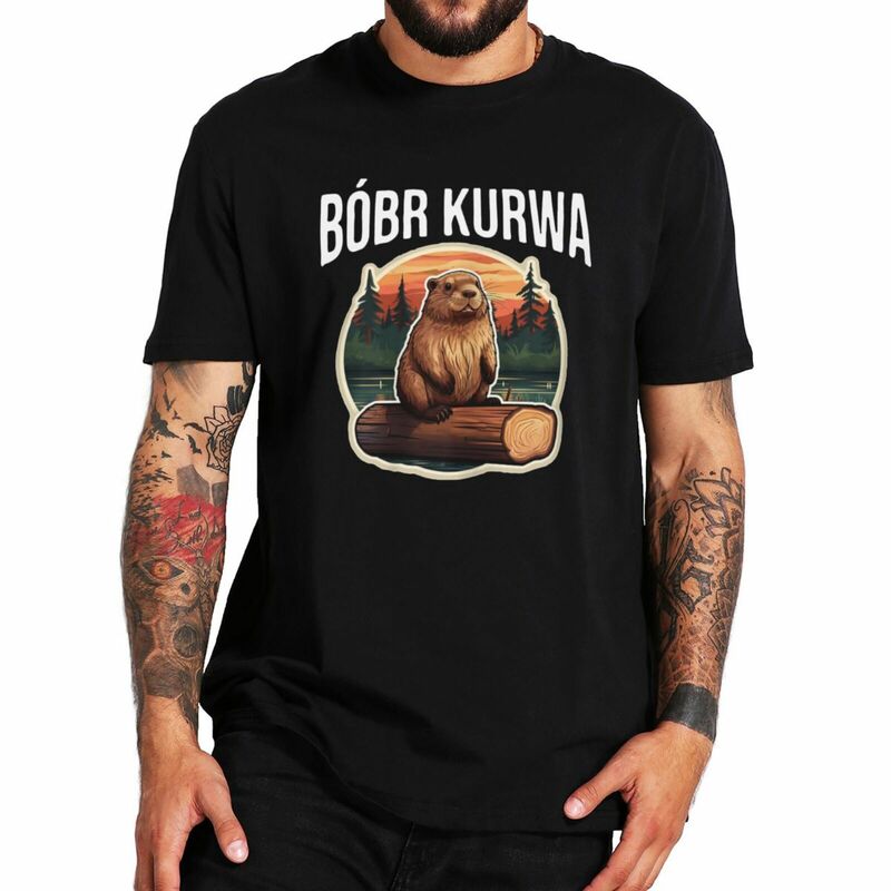 Unisex Bober Kurwa T-shirt, Engraçado Retro Meme Tendência, Y2K Gráfico T-shirt, Soft 100% Algodão Tee Tops, Tamanho UE