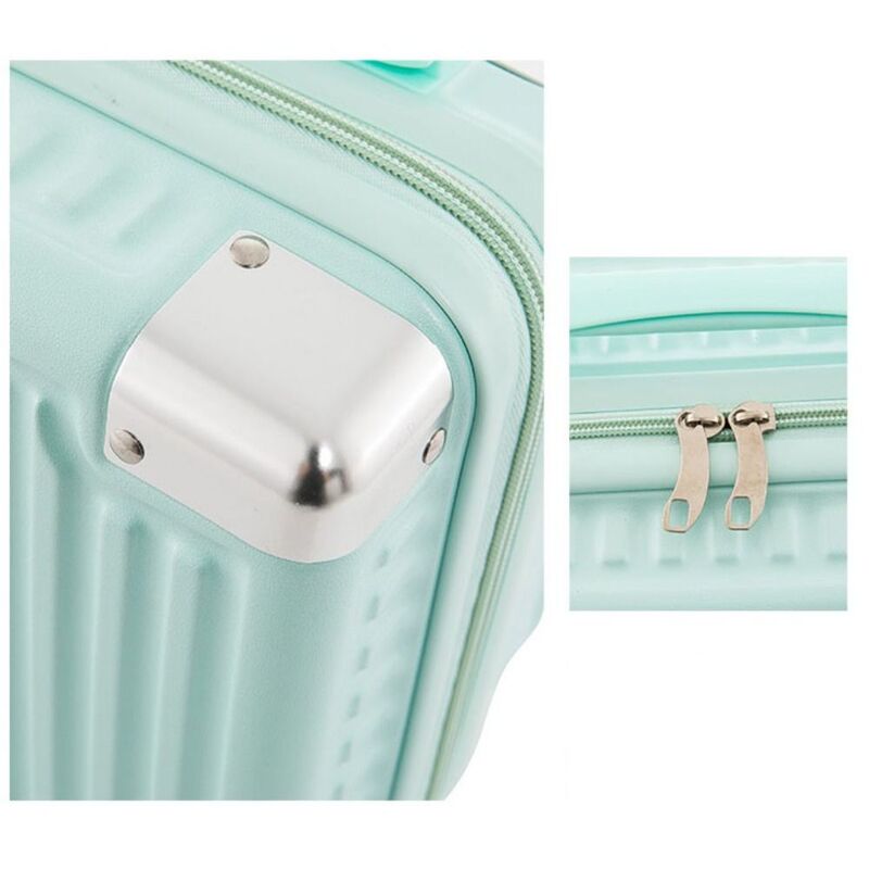 Kotak bagasi kecil riasan, koper anak ritsleting tas penyimpanan Mini dengan pegangan 14 inci ABS