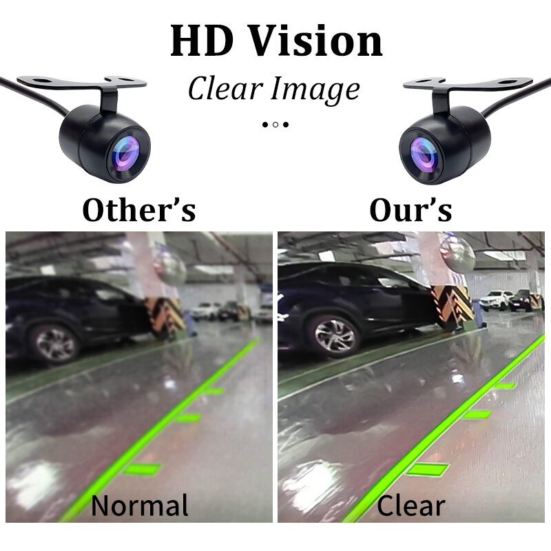 Caméra CCD LED étanche pour voiture, vision nocturne HD, grand angle, vue arrière, stationnement, moniteur de sauvegarde automatique, document, image