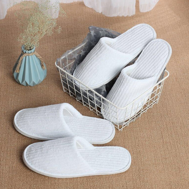 2024 Solid Color Coral Fleece Slippers For Men Women Non-slip Disposable Slippers Home Travel SPA Slippers Party Indoor Footwear