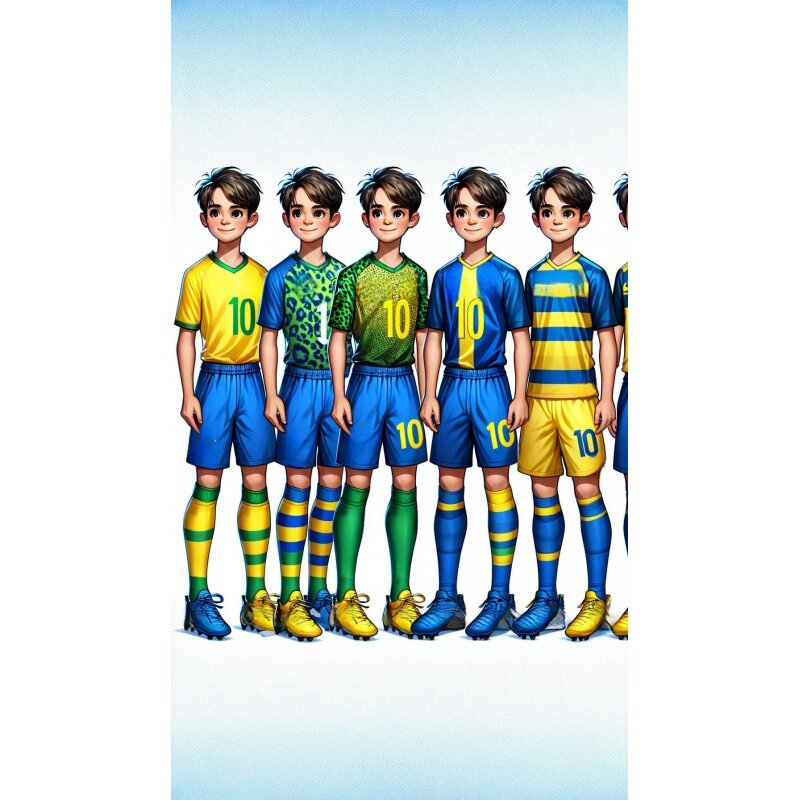 Camisolas de futebol para homens e meninos, roupas de futebol, uniformes de manga curta para adultos e crianças, 3