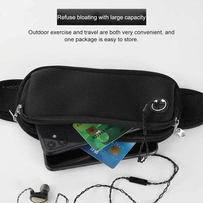Bolsa de correr ligera con tira reflectante, riñonera deportiva, bolsa para teléfono móvil con correa ajustable, gran capacidad, doble capa