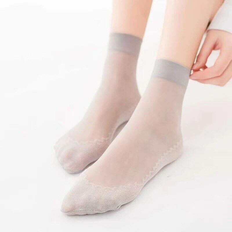 10 Paar Frauen Socken weiche Socken Frau Sommer ultra dünne atmungsaktive Socke lässig leichte weibliche transparente Boots socken