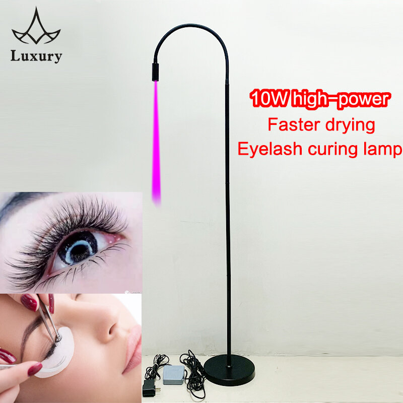 10W High Power UV Ultraviolet Light LED UV Glue Curing Light Beauty Eyelash False Eyelashes Grafting Foot Step Switch Floor Lamp