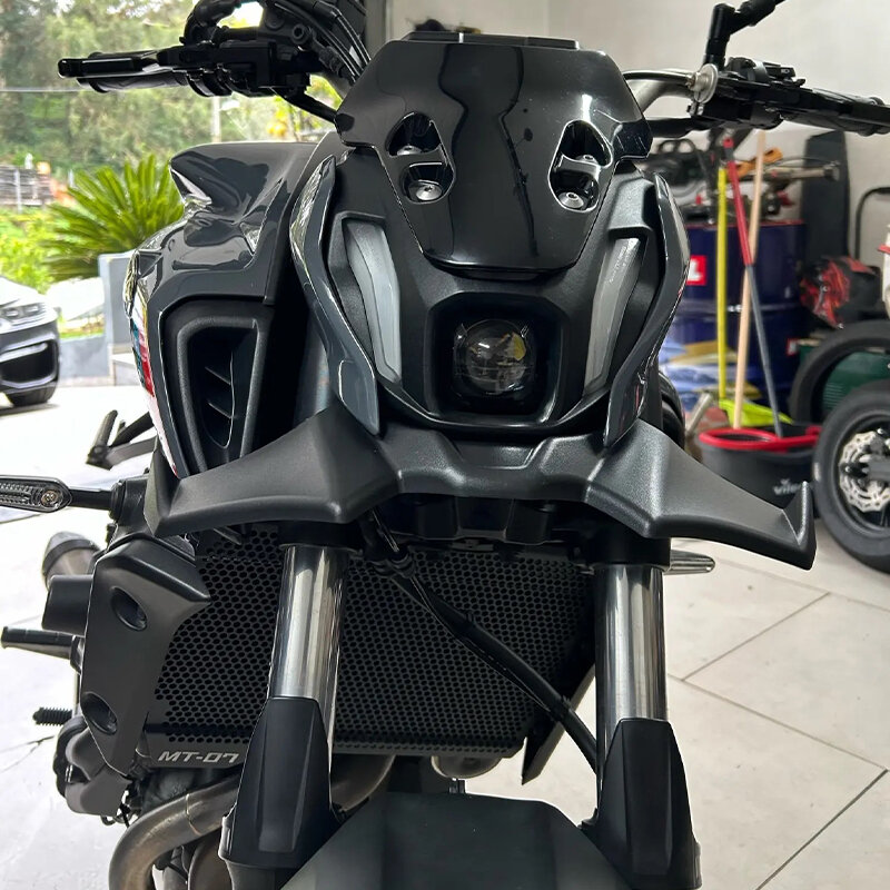 Alerón delantero para motocicleta YAMAHA, Kit de alerón aerodinámico para moto YAMAHA MT 07, 2021, 2022, 2023, negro desnudo