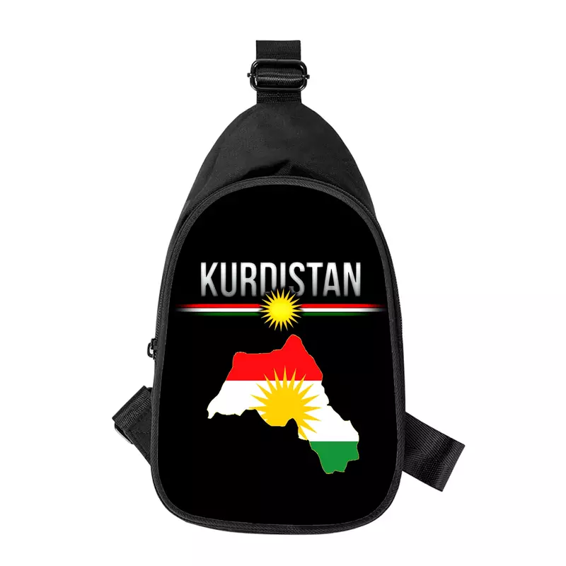 쿠르디스탄 국기 크로스 체스트 백, 3D 프린트, 대각선 숄더백, 남편 학교 허리 팩, 남성 가슴 팩, 신제품